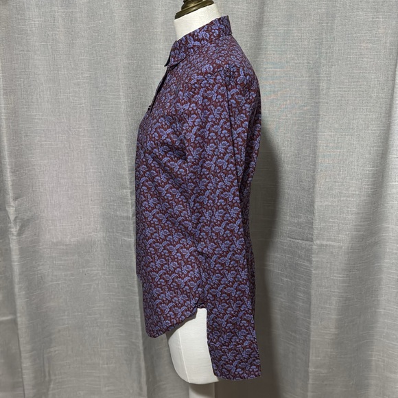 J Crew “Made with Liberty” Fabric Button Up Blouse-100% Cotton-6-Like New-Purple - Picture 6 of 16